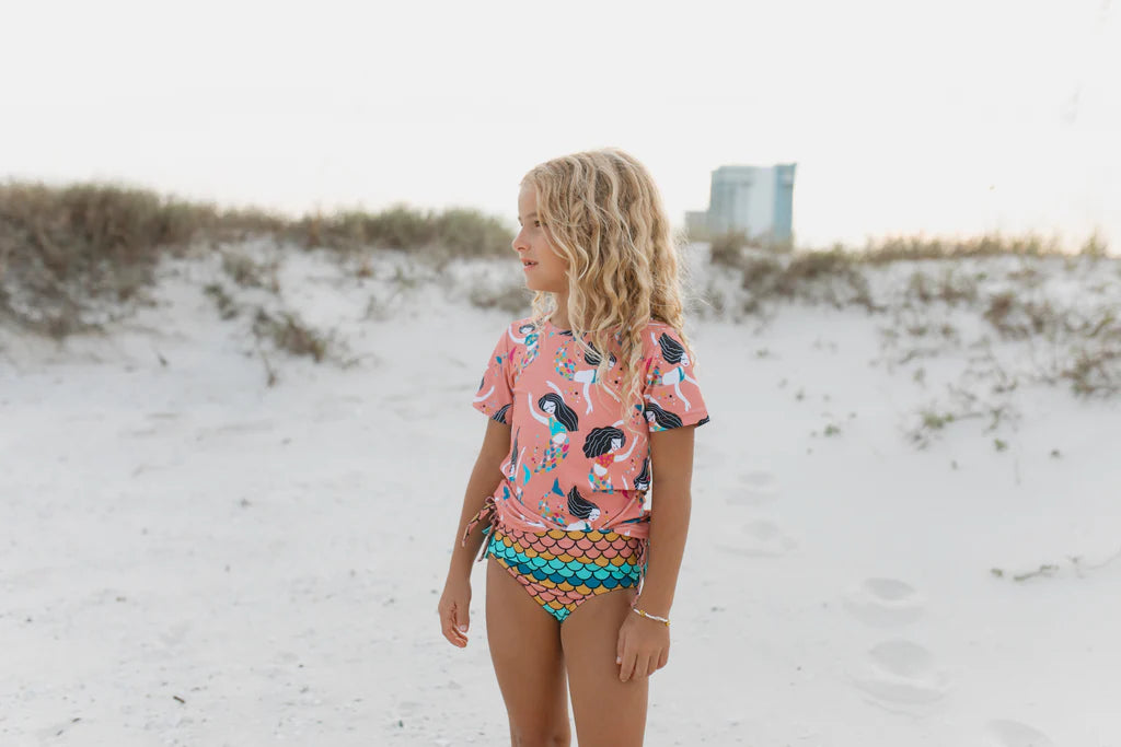 Swimsuit Mermaid Ruffle Coral