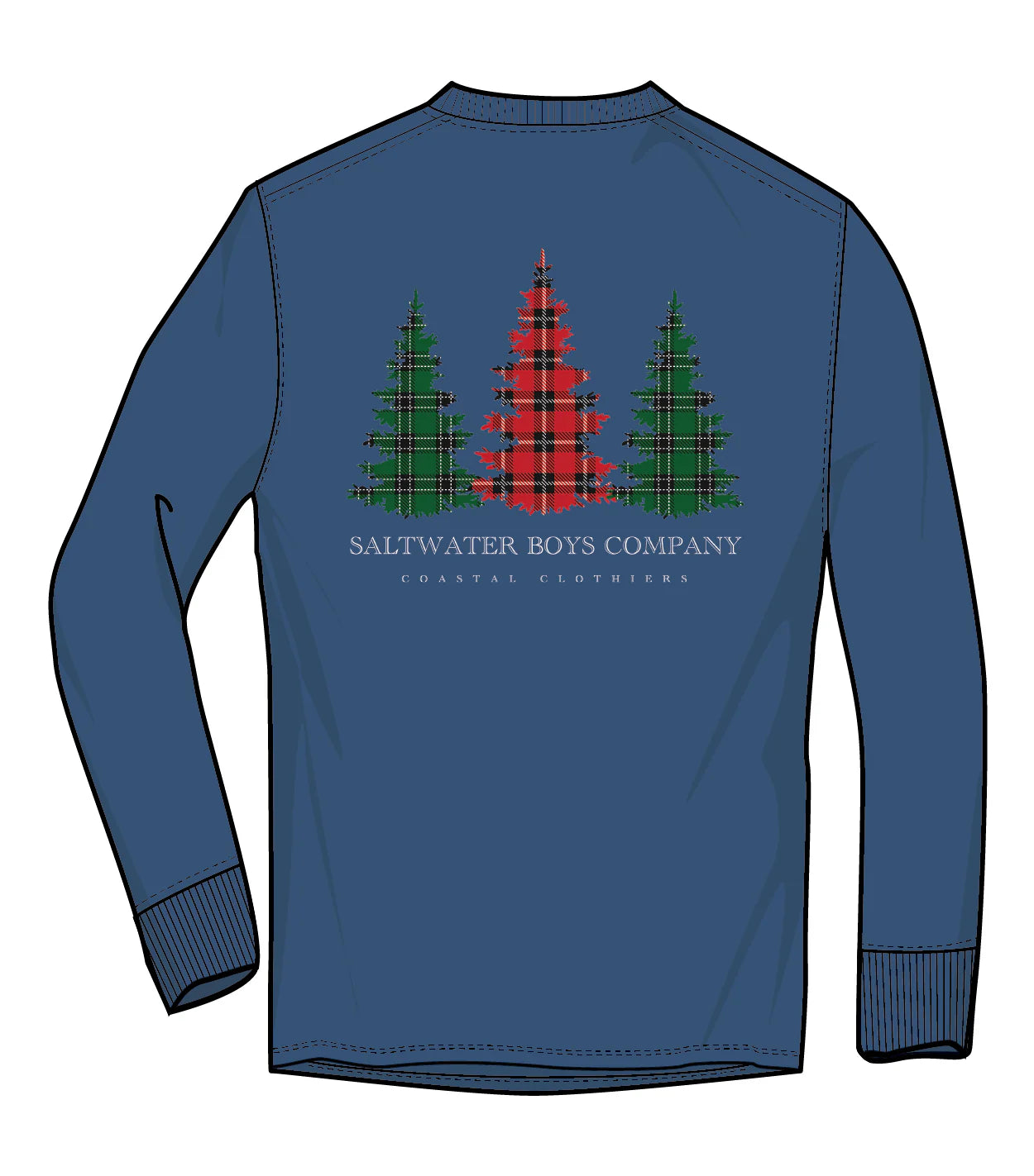 Tee LS Plaid Trees Set Sail