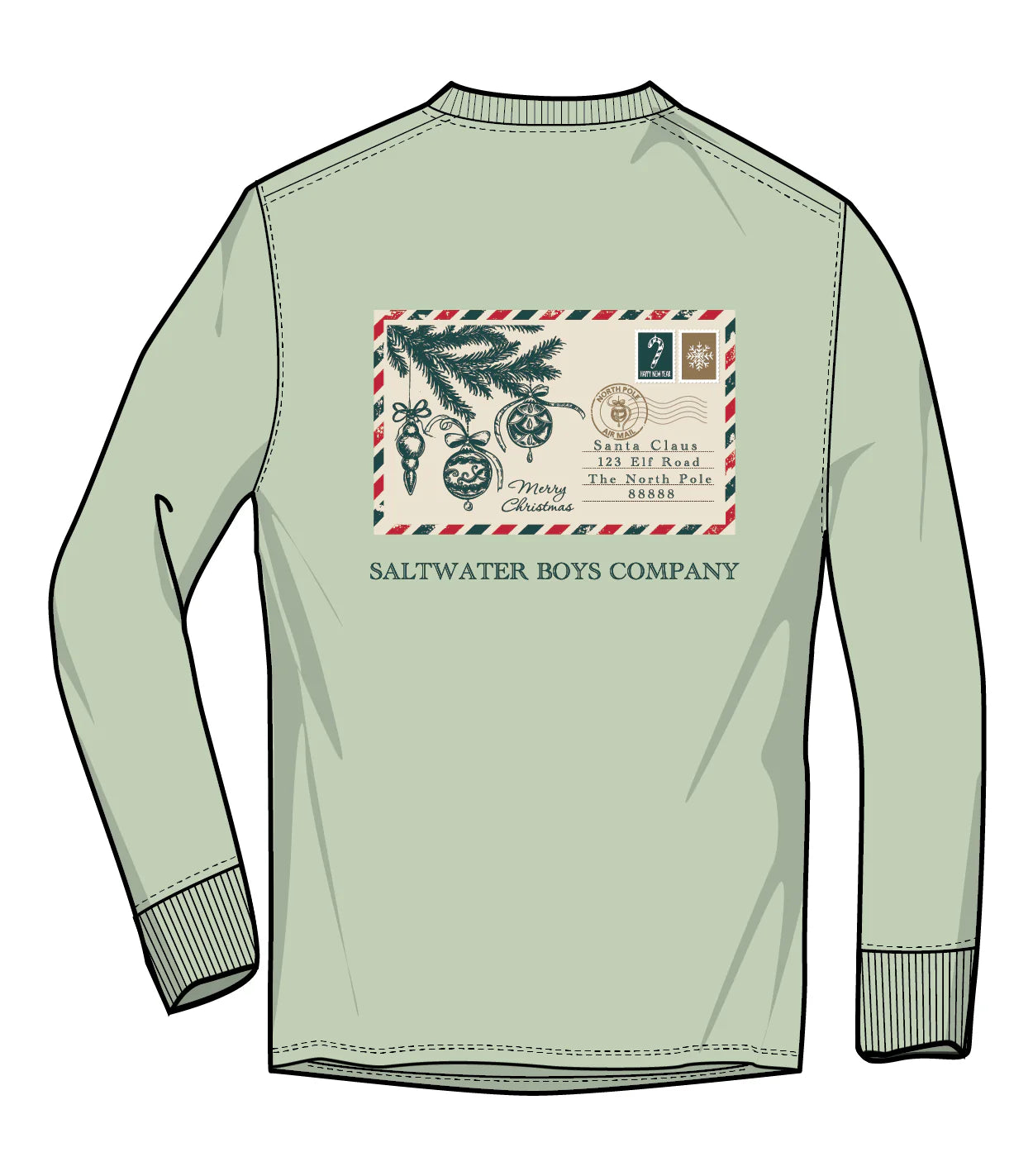 Tee LS Christmas Postcard