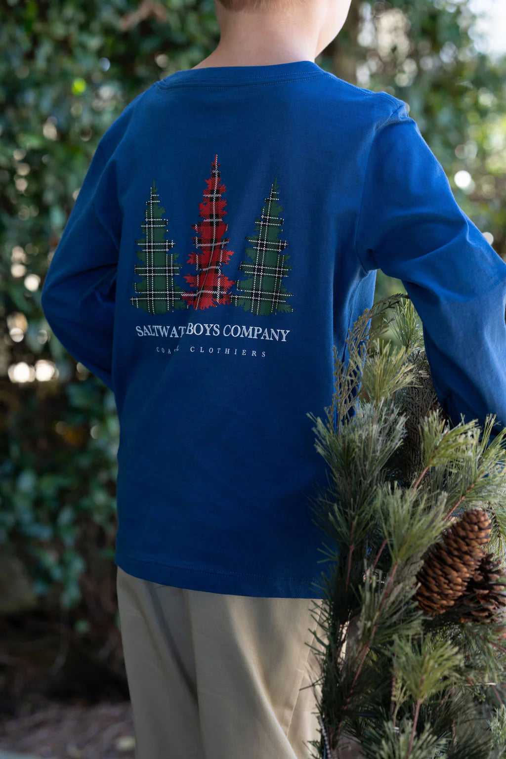 Tee LS Plaid Trees Set Sail