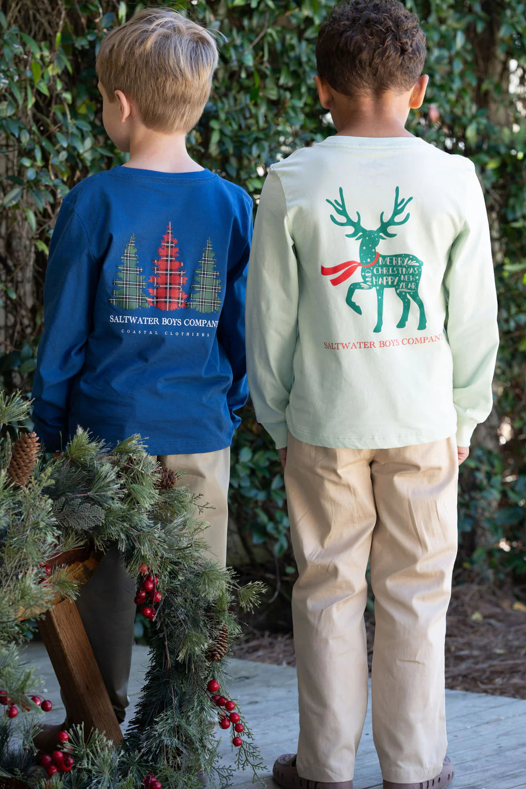 Tee LS Plaid Trees Set Sail