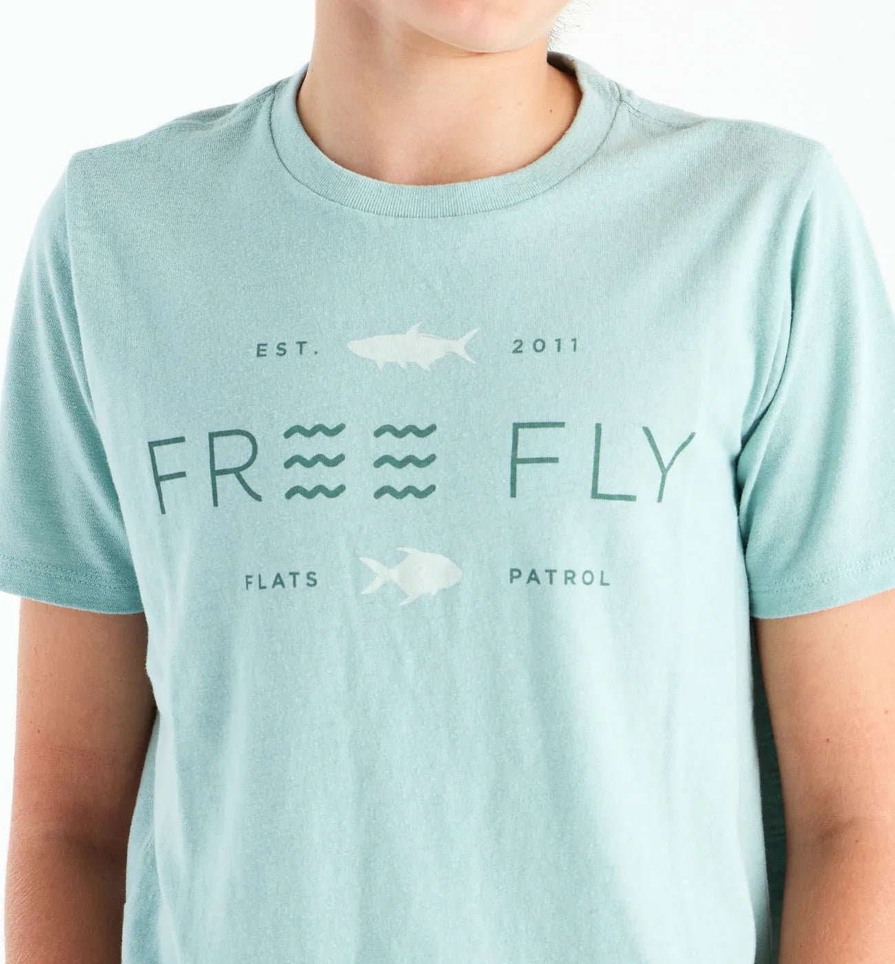 Youth Tropic Hangout Tee Heather Ocean Mist