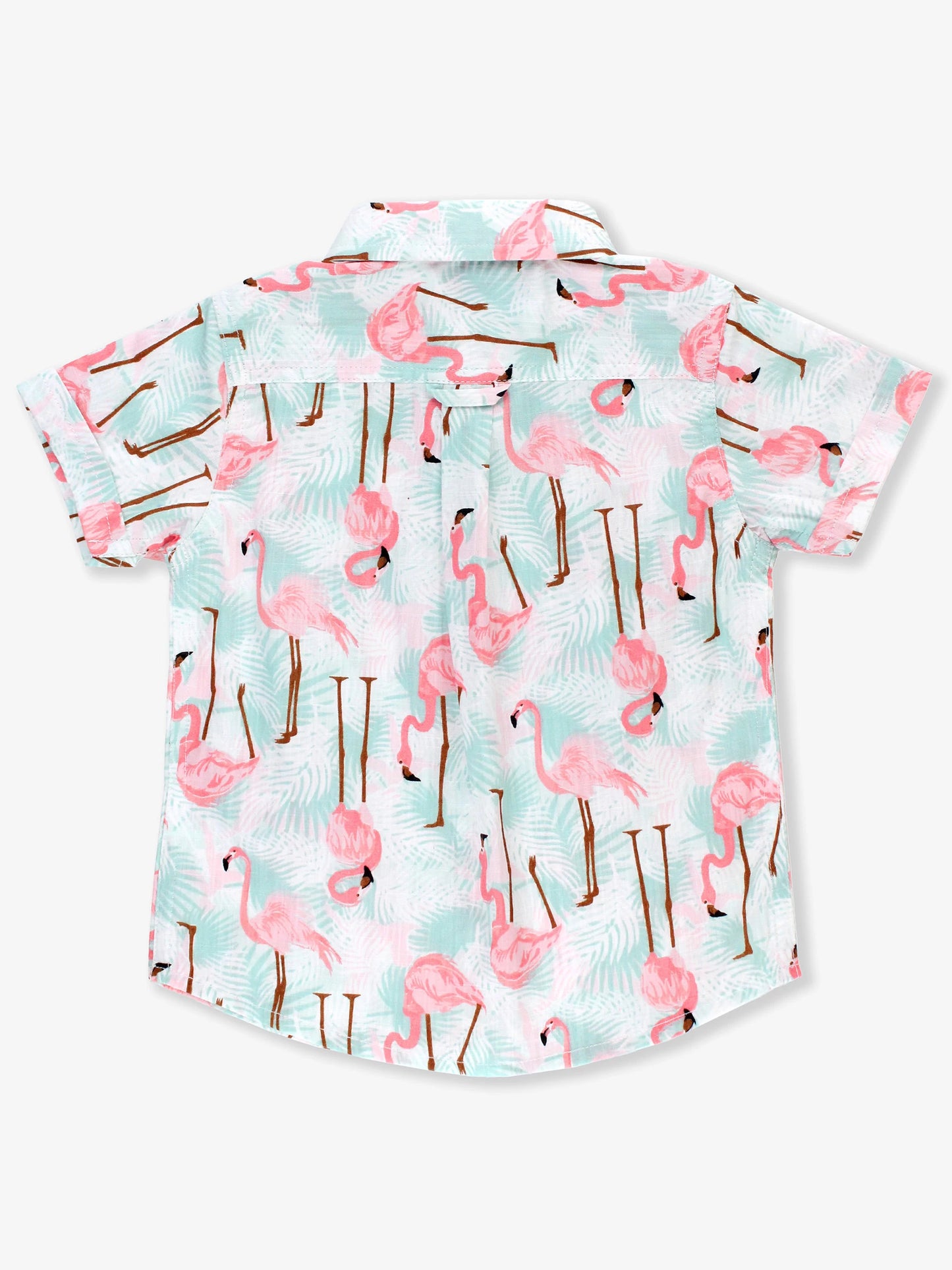 Button Down SS Shirt Flamingo