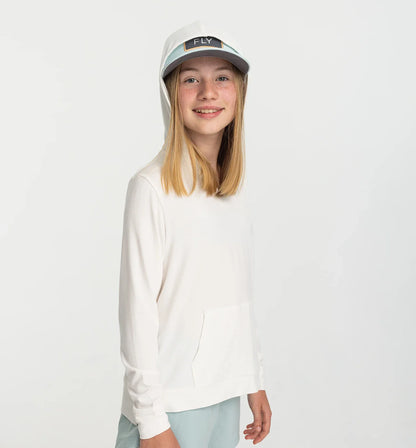 Girls Bamboo Shade Hoodie White