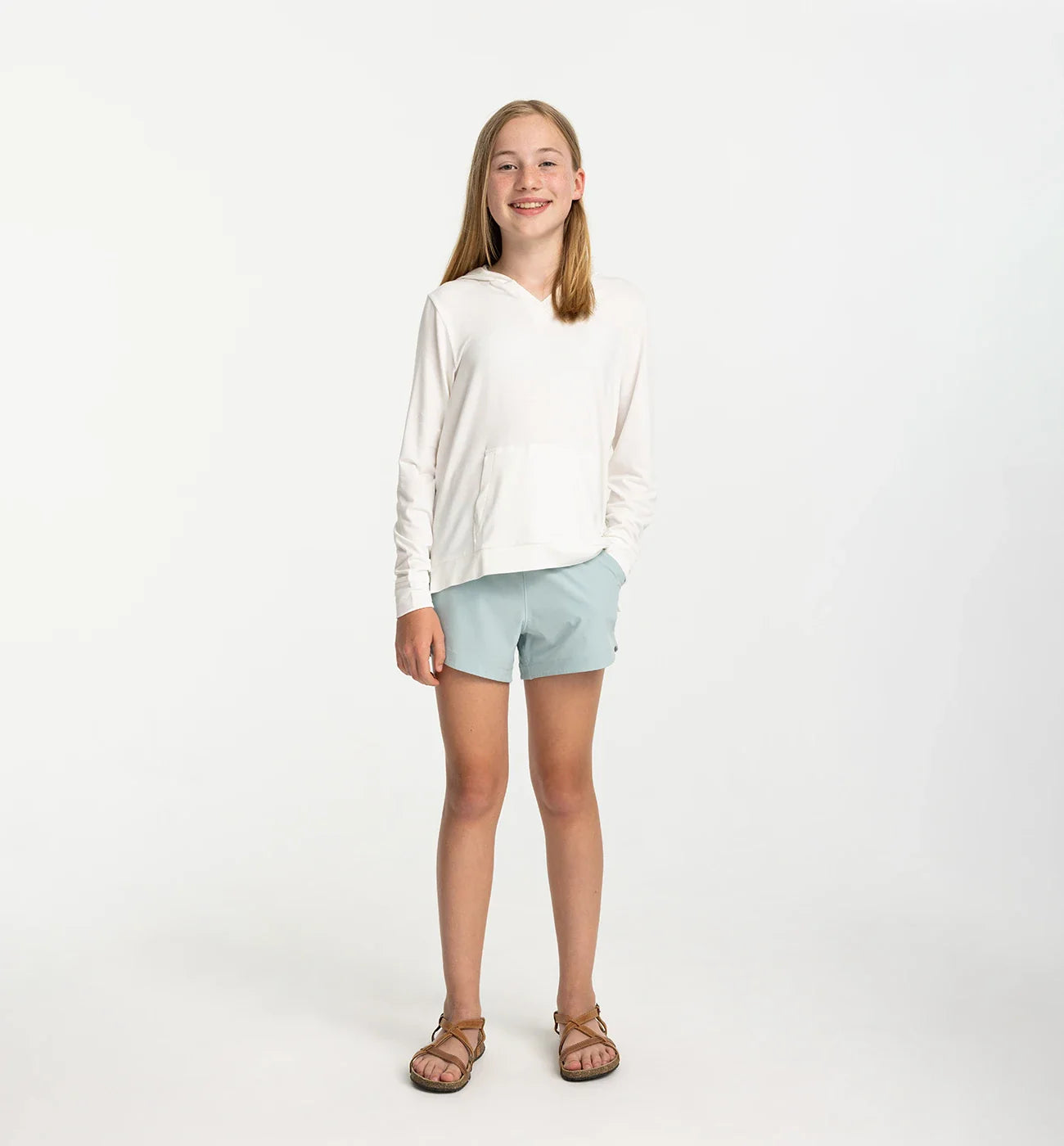 Girls Bamboo Shade Hoodie White