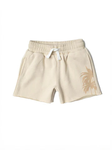 Resort Palm Sweatshort Cream