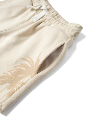 Resort Palm Sweatshort Cream