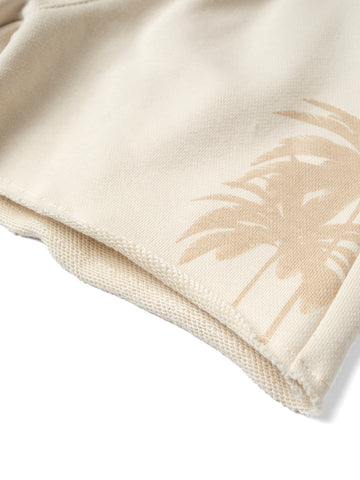 Resort Palm Sweatshort Cream