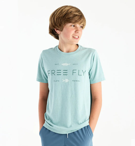 Youth Tropic Hangout Tee Heather Ocean Mist